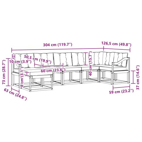 Комплект дивани за открито 7 pcs Естествено и светло сиво
