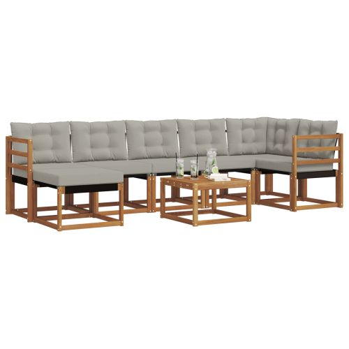 Комплект дивани за открито 8 pcs Естествено и светло сиво