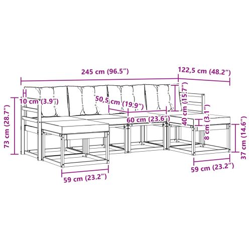 Комплект дивани за открито 6 pcs Естествено и черно