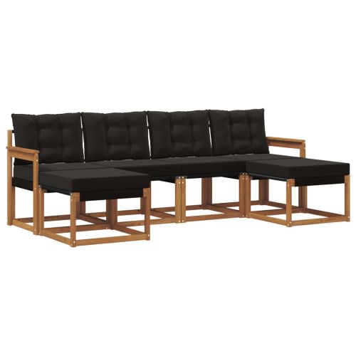 Комплект дивани за открито 6 pcs Естествено и черно