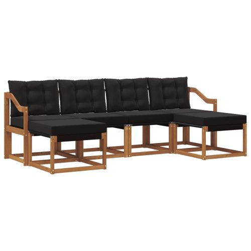 Комплект дивани за открито 6 pcs Естествено и черно