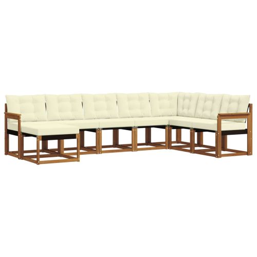 Комплект дивани за открито 8 pcs Натурален и Крема