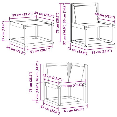 Комплект дивани за открито 8 pcs Естествено и черно