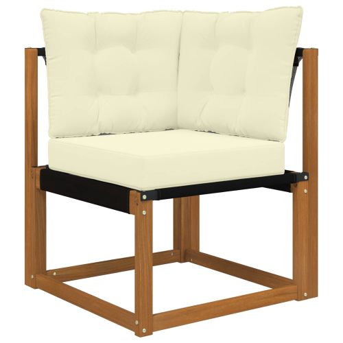 Комплект дивани за открито 6 pcs Натурален и Крема