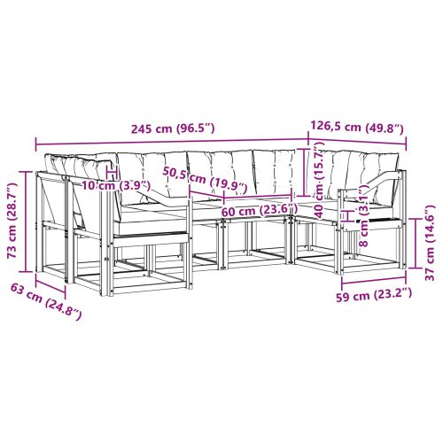 Комплект дивани за открито 6 pcs Естествено и светло сиво