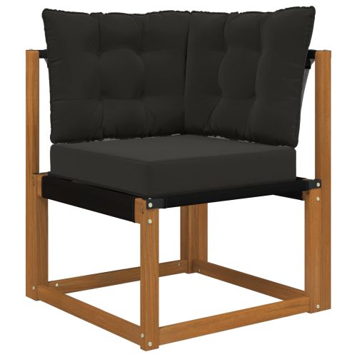 Комплект дивани за открито 6 pcs Естествено и черно