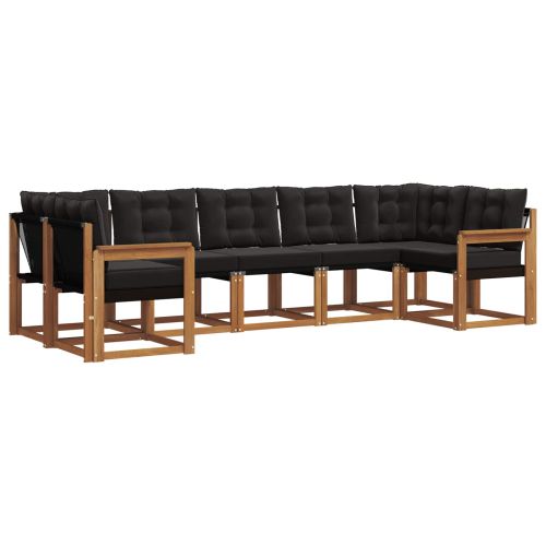 Комплект дивани за открито 7 pcs Естествено и черно