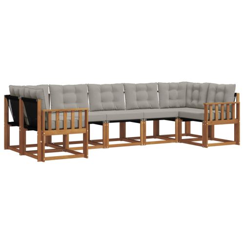 Комплект дивани за открито 7 pcs Естествено и светло сиво