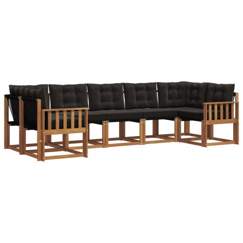 Комплект дивани за открито 7 pcs Естествено и черно