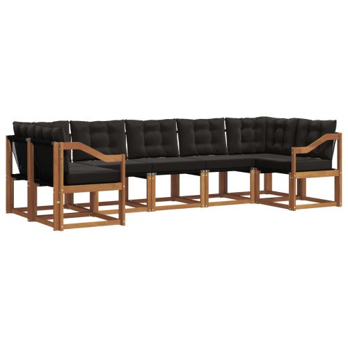 Комплект дивани за открито 7 pcs Естествено и черно