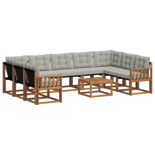 Комплект дивани за открито 30 pcs Естествено и светло сиво