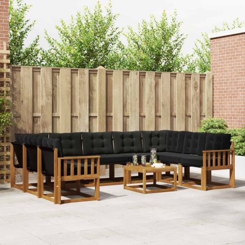 Комплект дивани за открито 30 pcs Естествено и черно