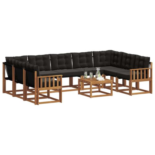 Комплект дивани за открито 30 pcs Естествено и черно