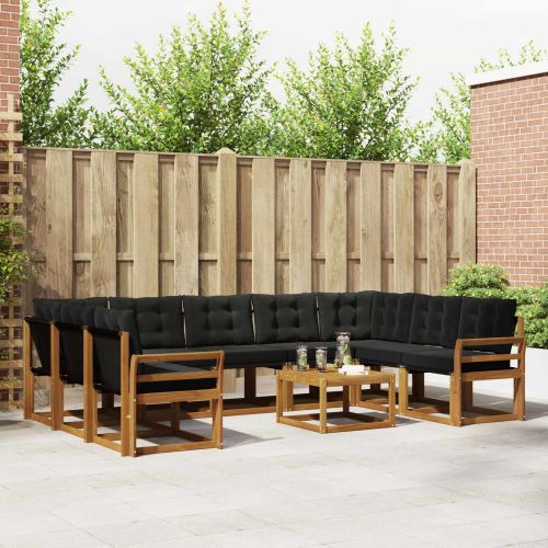 Комплект дивани за открито 30 pcs Естествено и черно