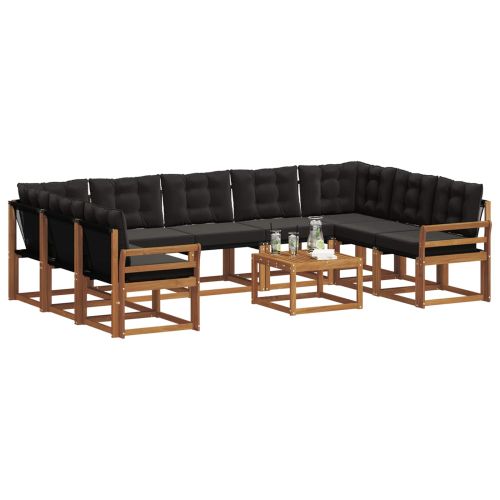 Комплект дивани за открито 30 pcs Естествено и черно