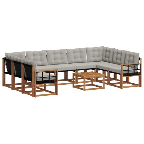 Комплект дивани за открито 30 pcs Естествено и светло сиво