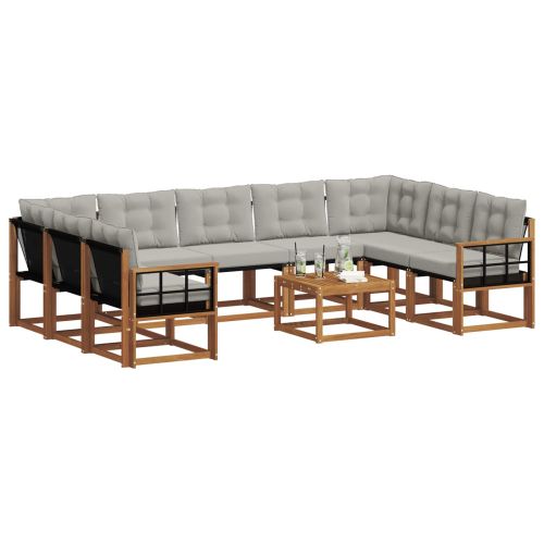 Комплект дивани за открито 30 pcs Естествено и светло сиво