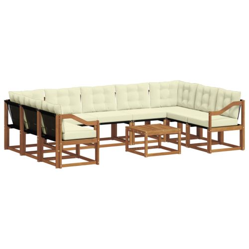 Комплект дивани за открито 30 pcs Натурален и Крема