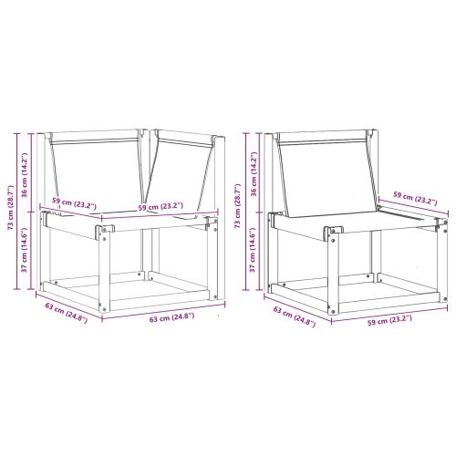 Комплект дивани за открито 11 pcs Натурален и Крема
