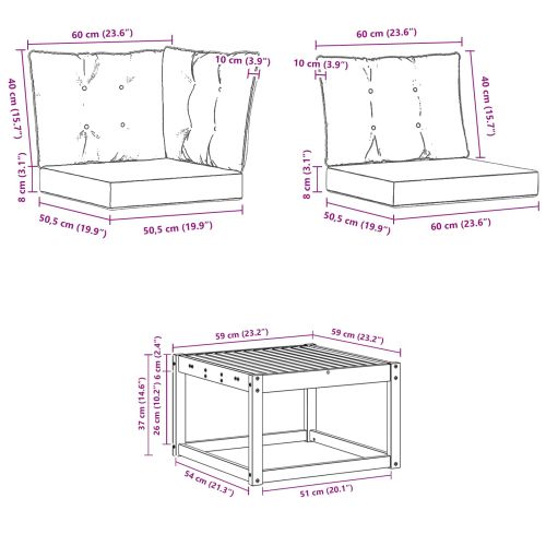 Комплект дивани за открито 11 pcs Натурален и Бежов