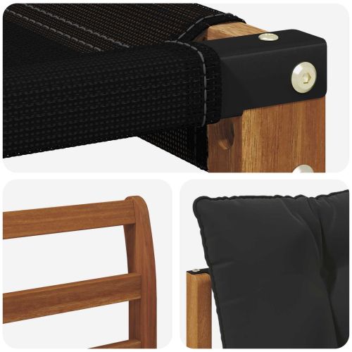 Комплект дивани за открито 3 pcs Естествено и черно