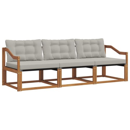 Комплект дивани за открито 3 pcs Естествено и светло сиво