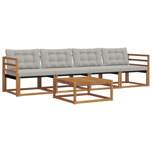 Комплект дивани за открито 5 pcs Естествено и светло сиво