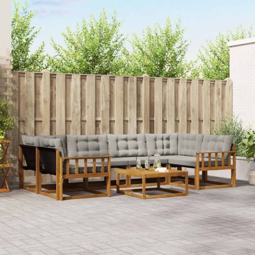 Комплект дивани за открито 7 pcs Естествено и светло сиво