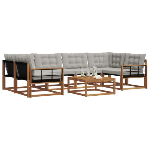 Комплект дивани за открито 7 pcs Естествено и светло сиво