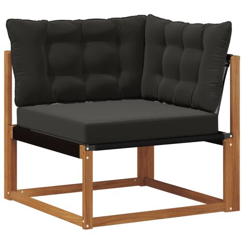 Комплект дивани за открито 7 pcs Естествено и черно