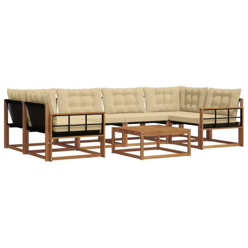 Комплект дивани за открито 7 pcs Натурален и Бежов