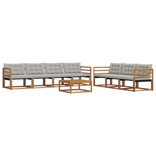 Комплект дивани за открито 8 pcs Естествено и светло сиво