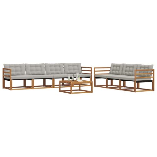 Комплект дивани за открито 8 pcs Естествено и светло сиво