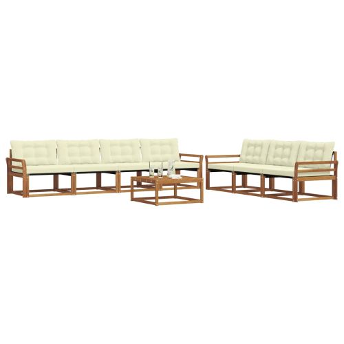 Комплект дивани за открито 8 pcs Натурален и Крема