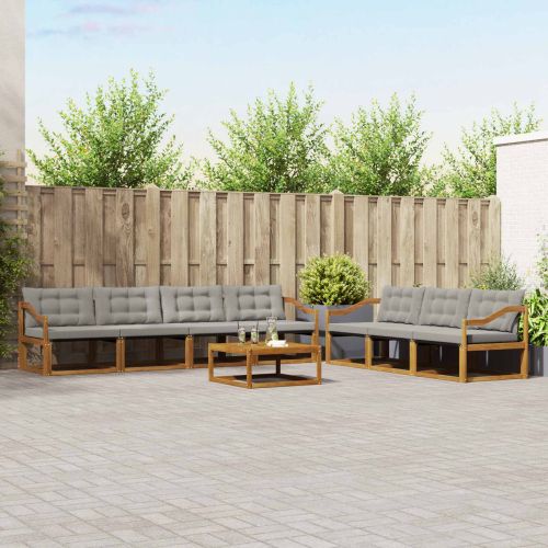 Комплект дивани за открито 8 pcs Естествено и светло сиво