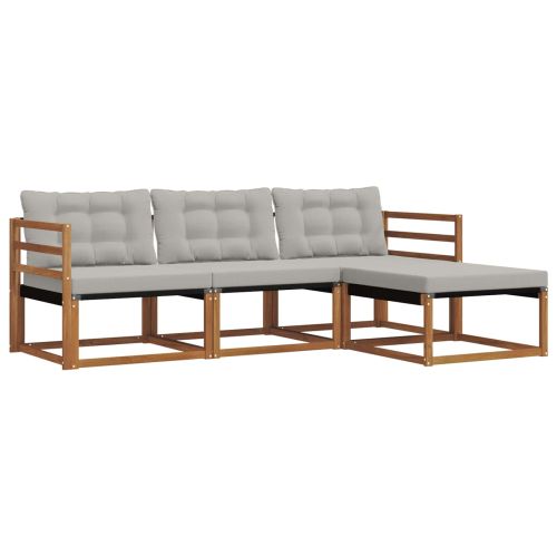 Комплект дивани за открито 4 pcs Естествено и светло сиво
