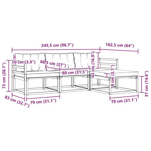 Комплект дивани за открито 4 pcs Натурален и Бежов