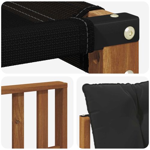 Комплект дивани за открито 4 pcs Естествено и черно