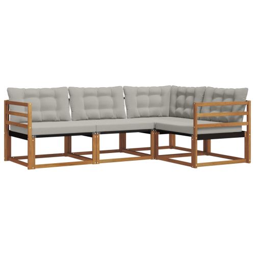 Комплект дивани за открито 4 pcs Естествено и светло сиво