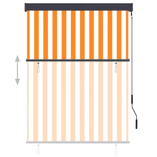 Външна ролетна щора, 120x250 см, бяло и оранжево