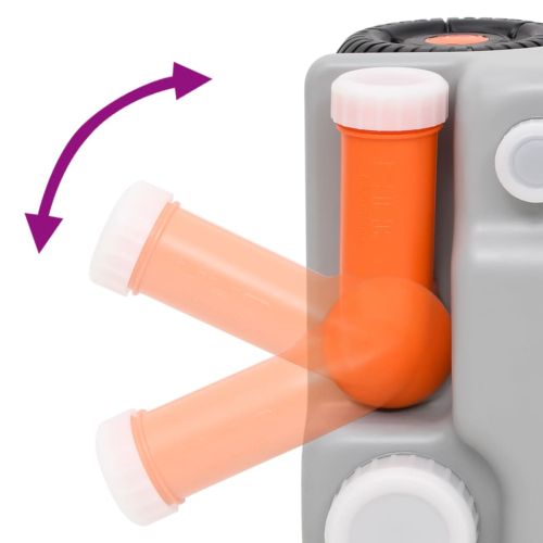 Резервоар за вода на колела за къмпинг, 75 л, сив