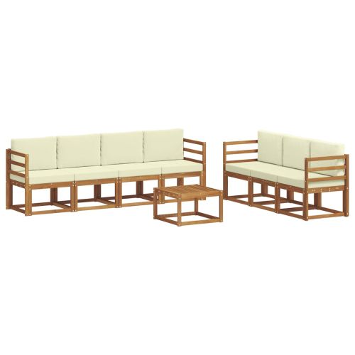 Комплект дивани с възглавница 8 pcs Натурален и Крема