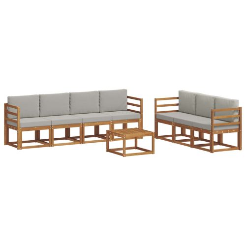 Комплект дивани с възглавница 8 pcs Естествено и светло сиво