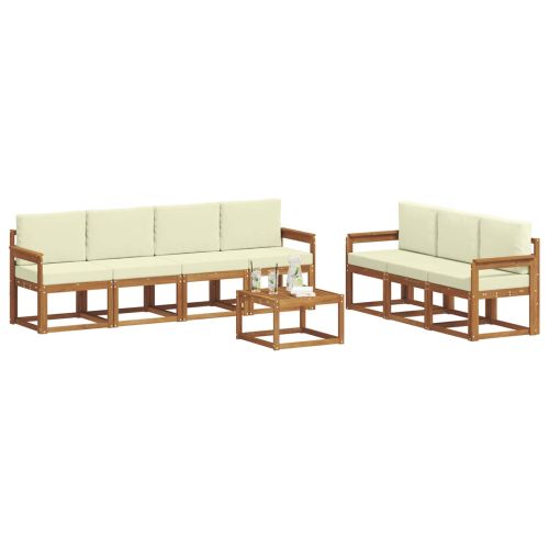 Комплект дивани с възглавница 8 pcs Натурален и Крема