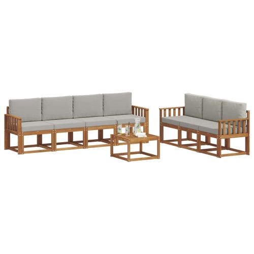 Комплект дивани с възглавница 8 pcs Естествено и светло сиво