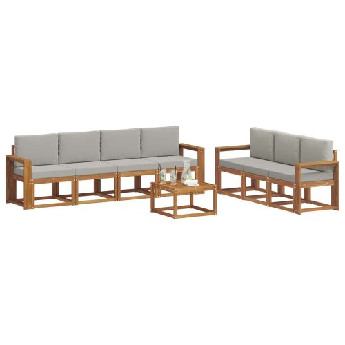 Комплект дивани за открито 8 pcs Естествено и светло сиво