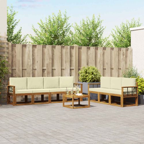 Комплект дивани с възглавница 8 pcs Натурален и Крема