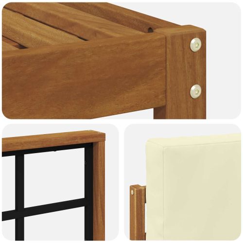 Комплект дивани с възглавница 8 pcs Натурален и Крема