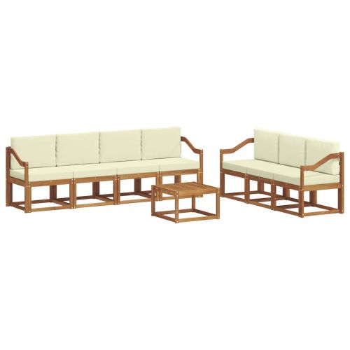 Комплект дивани с възглавница 8 pcs Натурален и Крема