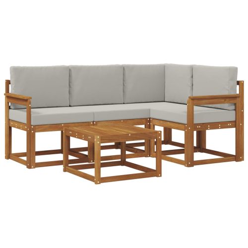 Комплект дивани за открито 5 pcs Естествено и светло сиво